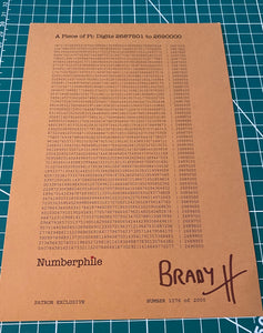 Piece of Numberphile Brown Paper